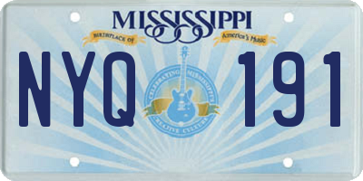 MS license plate NYQ191