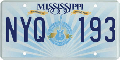 MS license plate NYQ193