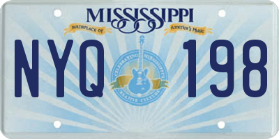 MS license plate NYQ198