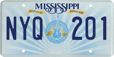 MS license plate NYQ201