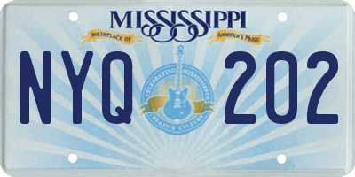 MS license plate NYQ202