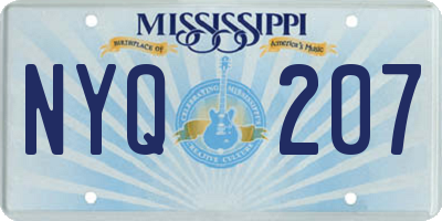 MS license plate NYQ207