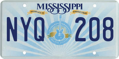 MS license plate NYQ208