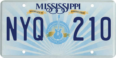MS license plate NYQ210