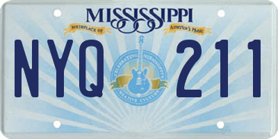MS license plate NYQ211