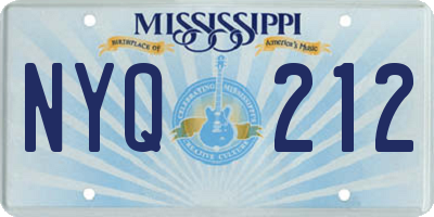 MS license plate NYQ212
