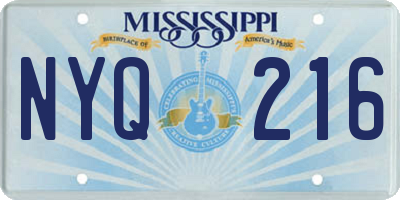 MS license plate NYQ216