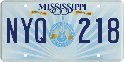 MS license plate NYQ218