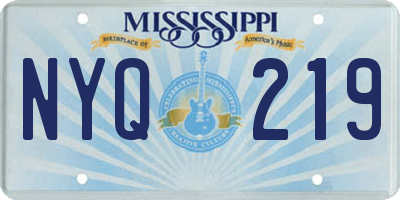 MS license plate NYQ219