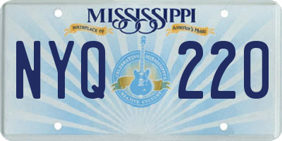MS license plate NYQ220