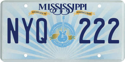 MS license plate NYQ222