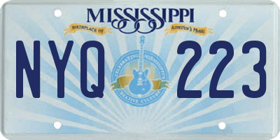 MS license plate NYQ223
