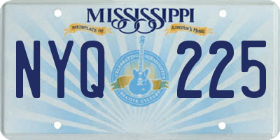 MS license plate NYQ225