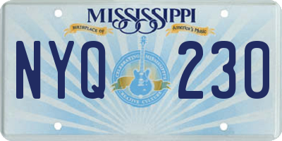 MS license plate NYQ230