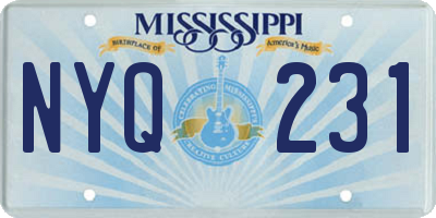 MS license plate NYQ231