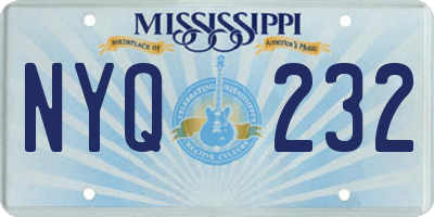 MS license plate NYQ232