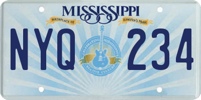 MS license plate NYQ234