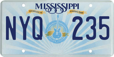 MS license plate NYQ235