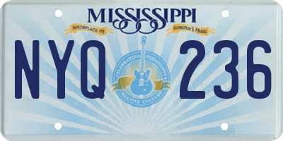 MS license plate NYQ236