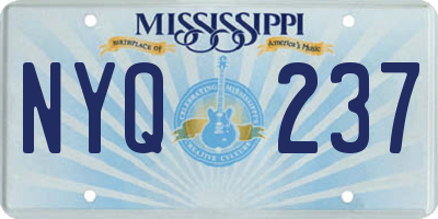 MS license plate NYQ237