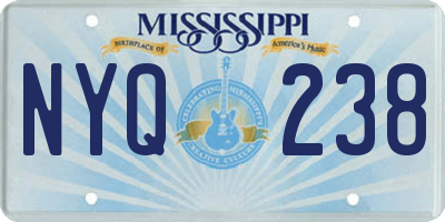 MS license plate NYQ238