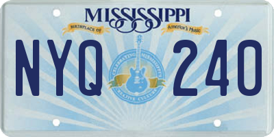 MS license plate NYQ240