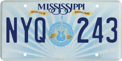 MS license plate NYQ243