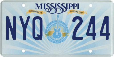 MS license plate NYQ244