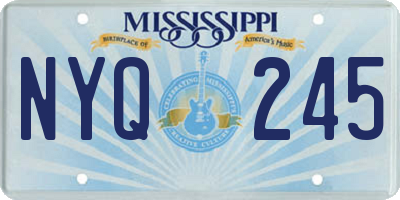 MS license plate NYQ245