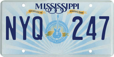 MS license plate NYQ247