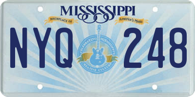 MS license plate NYQ248