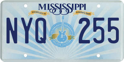 MS license plate NYQ255