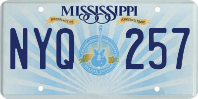 MS license plate NYQ257