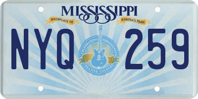 MS license plate NYQ259