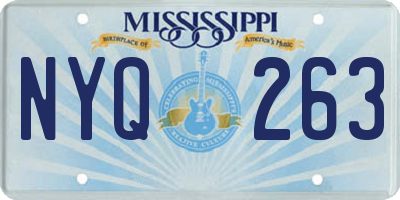 MS license plate NYQ263