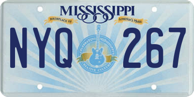 MS license plate NYQ267