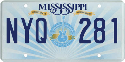 MS license plate NYQ281