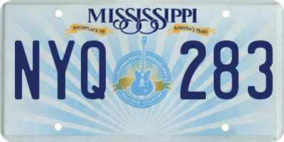 MS license plate NYQ283