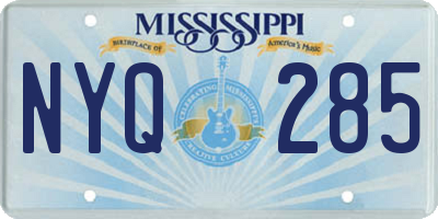 MS license plate NYQ285