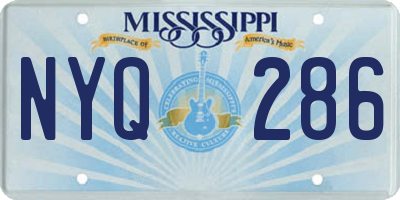 MS license plate NYQ286