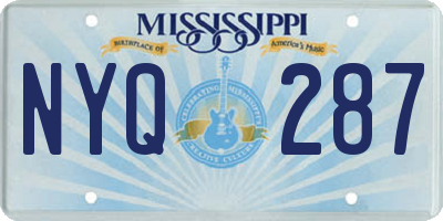 MS license plate NYQ287