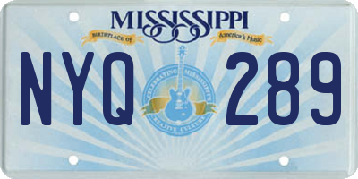 MS license plate NYQ289