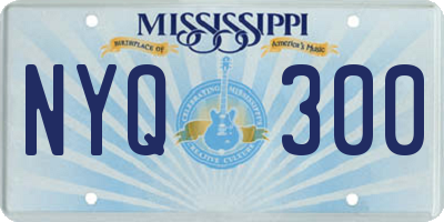 MS license plate NYQ300