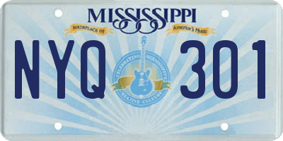 MS license plate NYQ301