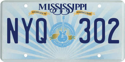 MS license plate NYQ302