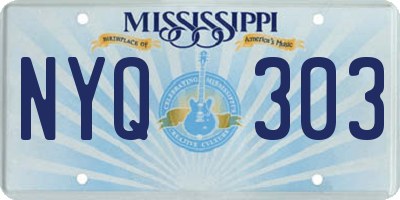 MS license plate NYQ303