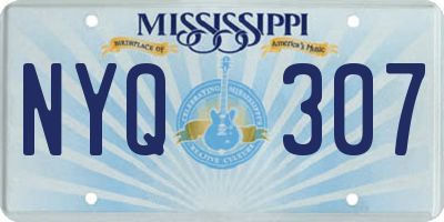 MS license plate NYQ307