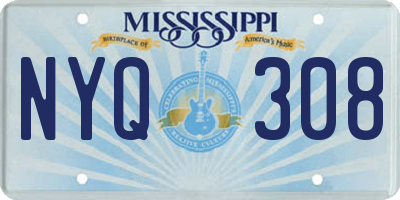 MS license plate NYQ308