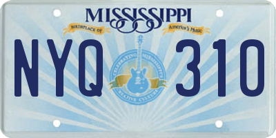 MS license plate NYQ310
