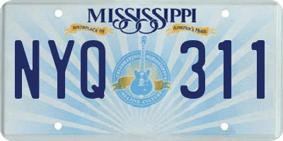 MS license plate NYQ311